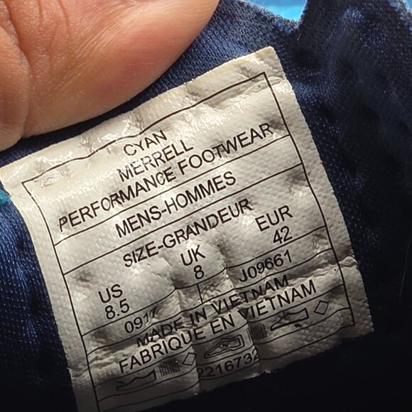 Merrell Bare Access Flex Shoes Mens Size 8.5 Blue Cyan Athletic Running Walking - Picture 6 of 13